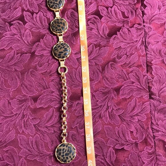 Vintage 80s Chain Faux Leopard Women Belt main image 8